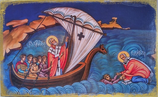 Votivtavel mit dem Heiligen St. Nikolaus, dem Schutzpatron der Seefahrer